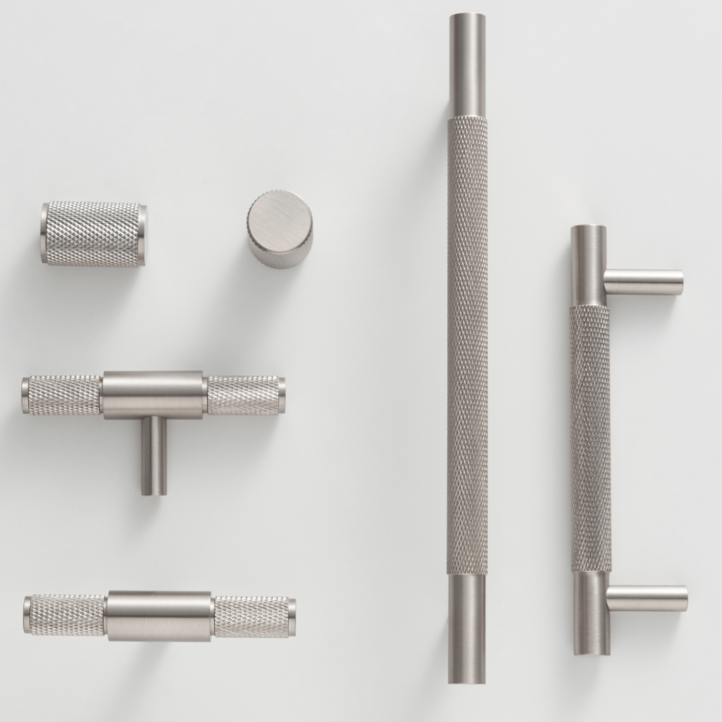 Cabinet Hardware Bayside Luxe - Floreat Nickel Cross Knurled Cabinetry Handles