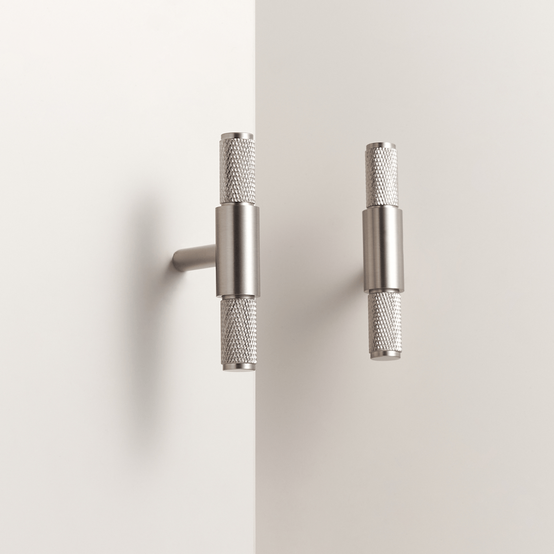 Cabinet Hardware Bayside Luxe - Floreat Nickel Cross Knurled Cabinetry Handles