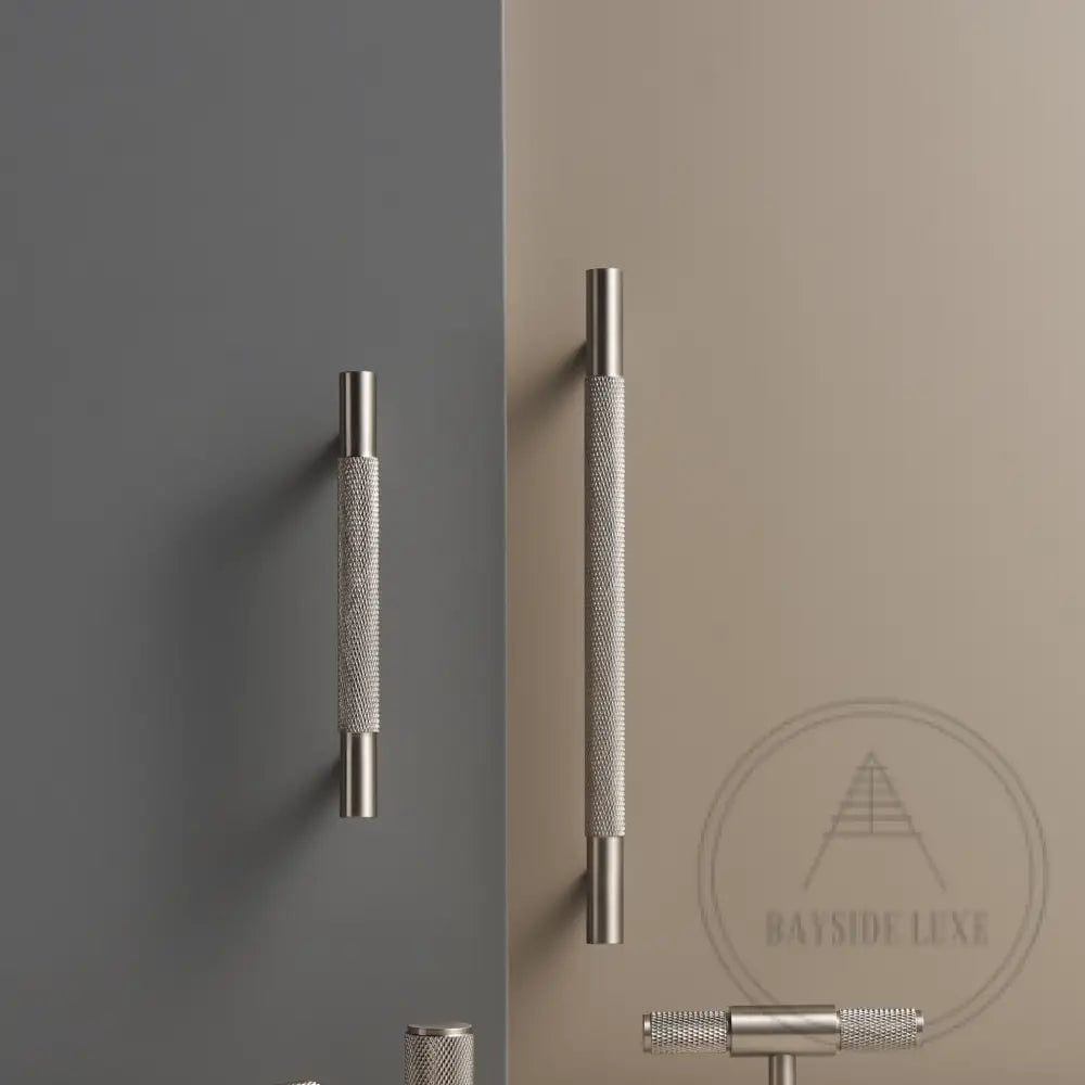 Cabinet Hardware Bayside Luxe - Floreat Nickel Cross Knurled Cabinetry Handles