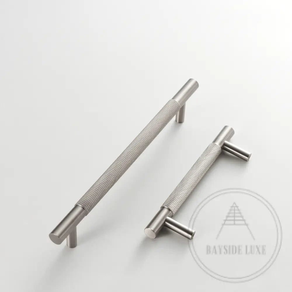 Cabinet Hardware Bayside Luxe - Floreat Nickel Cross Knurled Cabinetry Handles