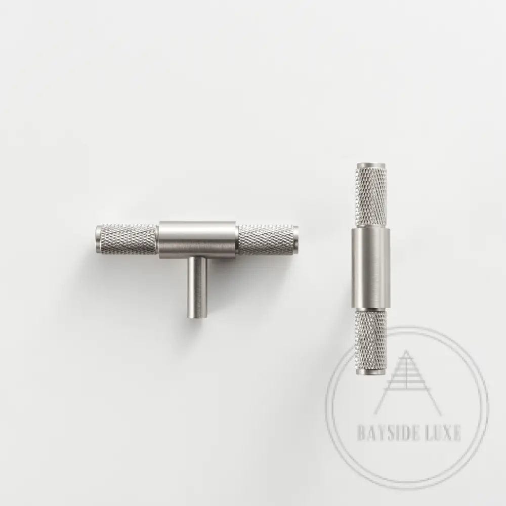 Cabinet Hardware Bayside Luxe - Floreat Nickel Cross Knurled Cabinetry Handles