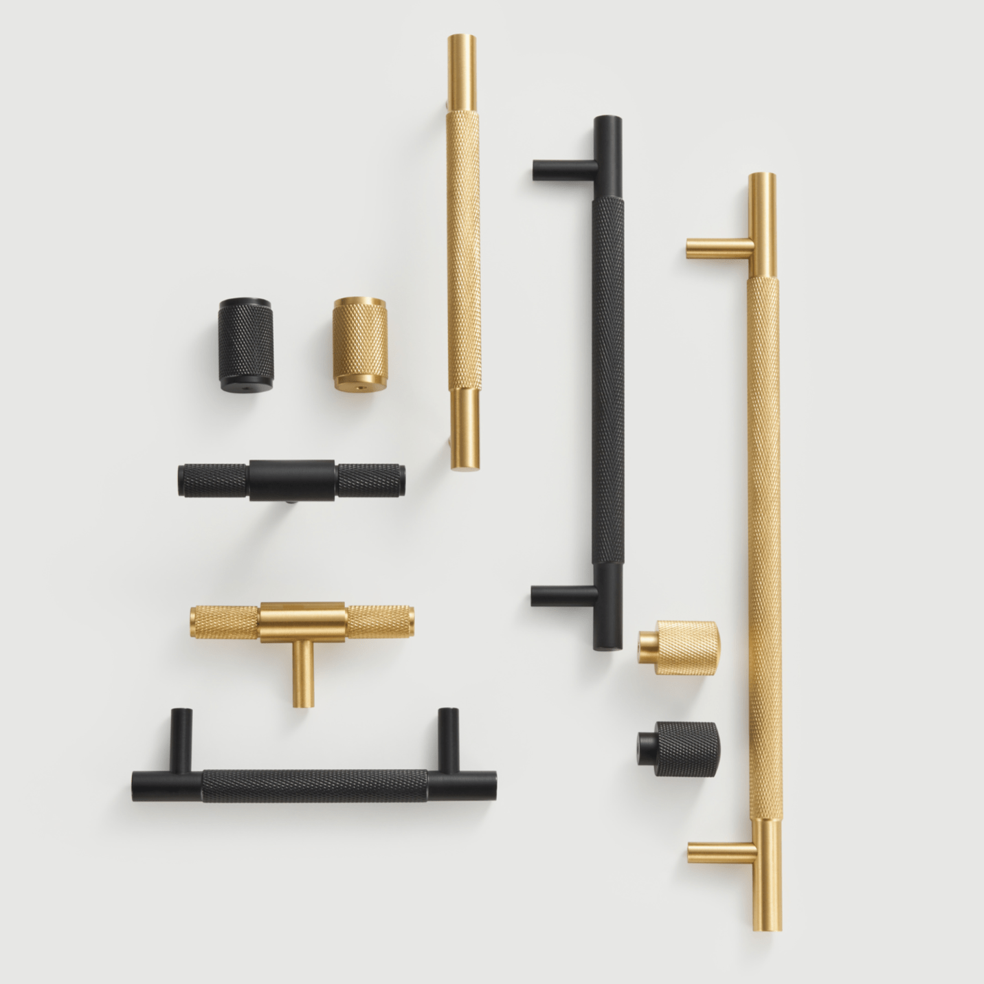 Cabinet Hardware Bayside Luxe - Floreat Solid Black Brass Cross Knurled Cabinetry Handles