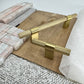 Cabinet Hardware Bayside Luxe - Floreat Solid Satin Brass Cross Knurled Cabinetry Handles