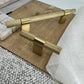 Cabinet Hardware Bayside Luxe - Floreat Solid Satin Brass Cross Knurled Cabinetry Handles