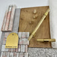 Cabinet Hardware Bayside Luxe - Floreat Solid Satin Brass Cross Knurled Cabinetry Handles