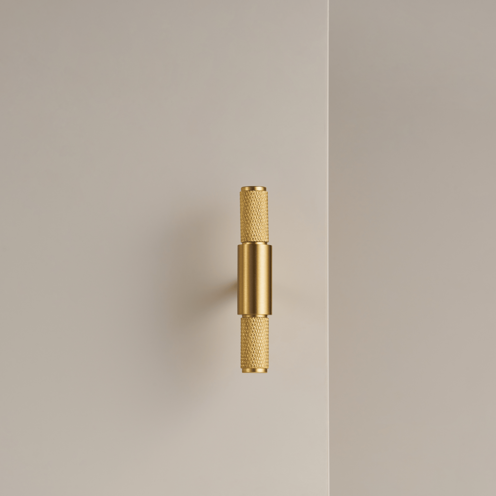 Cabinet Hardware Bayside Luxe - Floreat Solid Satin Brass Cross Knurled Cabinetry Handles