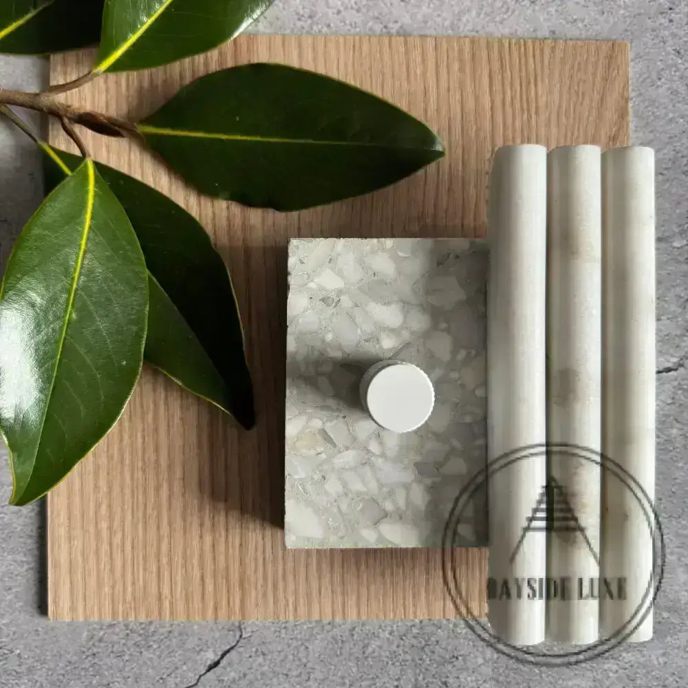 Cabinet Hardware Bayside Luxe - Floreat White Cross Knurled Cabinetry Handles