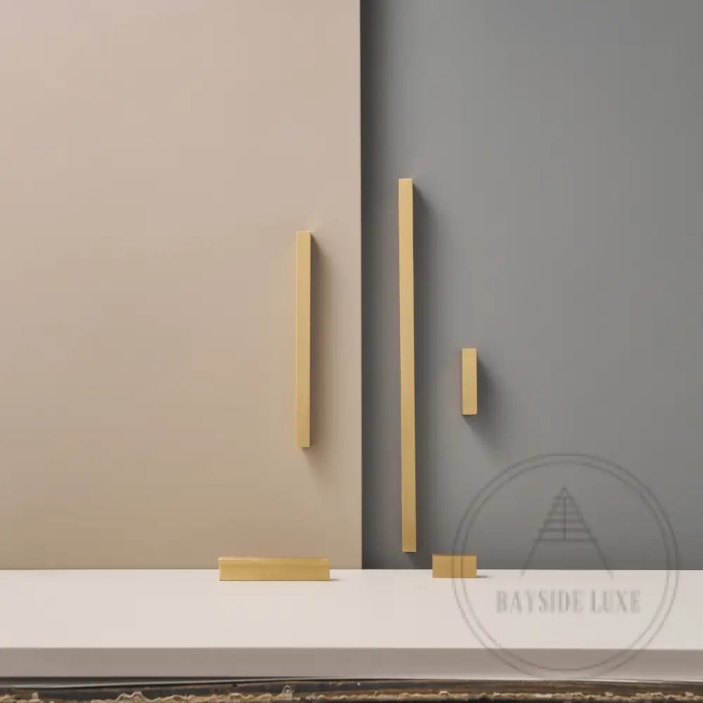 Cabinet Hardware Bayside Luxe - Longueville Satin Brass Lip Pull Cabinetry Handles