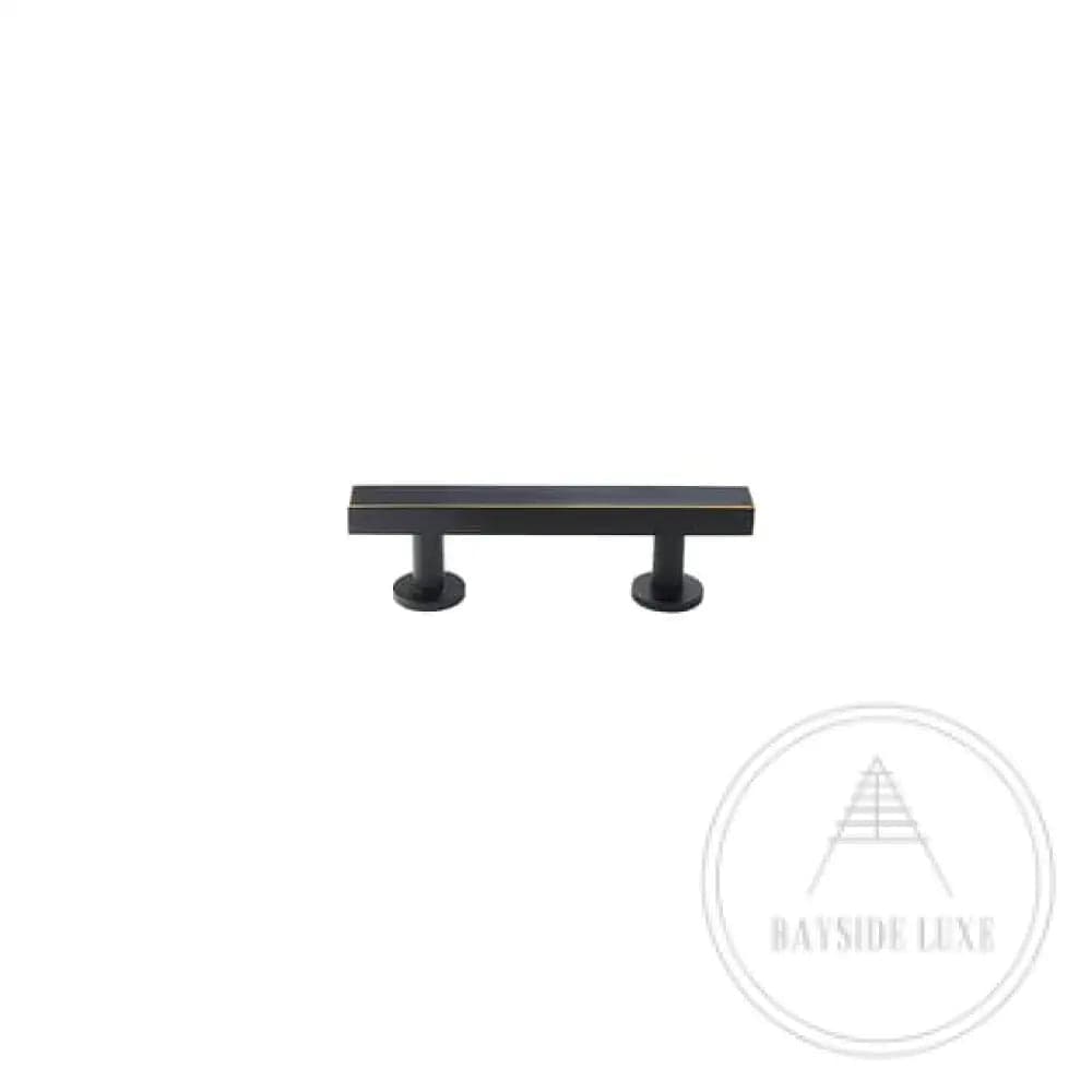 Cabinet Knobs & Handles 100 x 28mm (HS64) / Black / Solid Brass Bayside Luxe - Bellevue Brass Cabinetry Handles