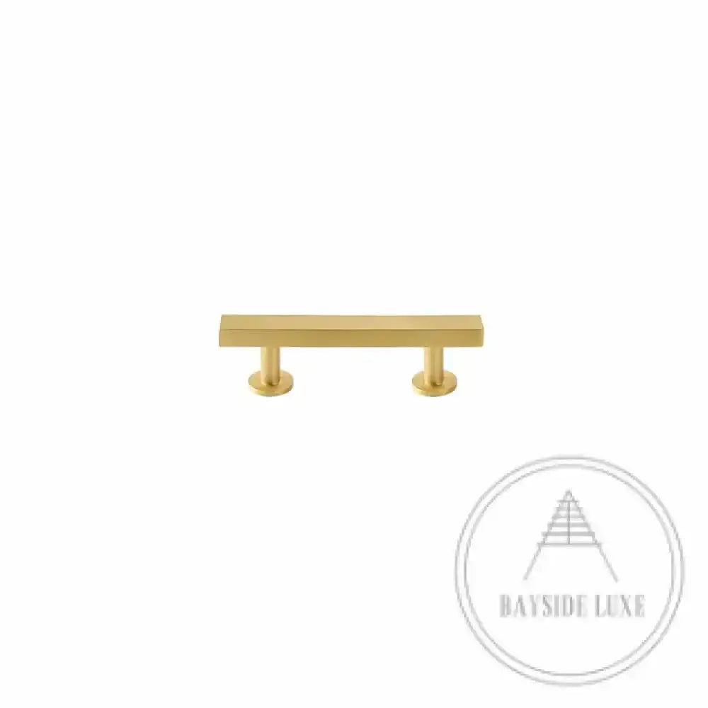 Cabinet Knobs & Handles 100 x 28mm (HS64) / Satin Brass / Solid Brass Bayside Luxe - Bellevue Brass Cabinetry Handles