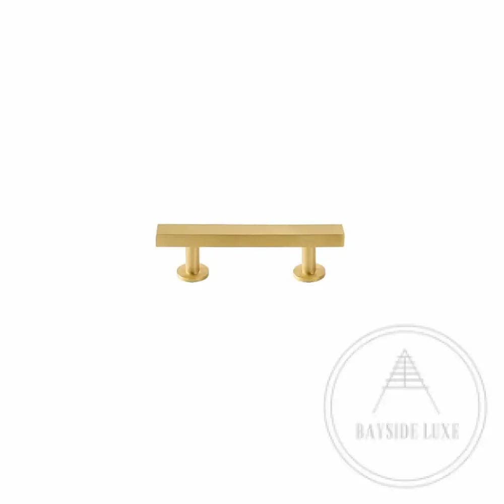 Cabinet Knobs & Handles 100 x 28mm (HS64) / Satin Brass / Solid Brass Bayside Luxe - Bellevue Brass Cabinetry Handles