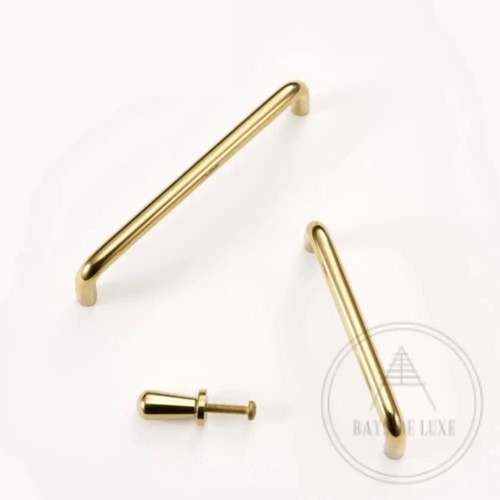 Cabinet Knobs & Handles 13 x 28mm / Polished Brass / Solid Brass Bayside Luxe - Nordic Golden Brass Cabinetry Handles