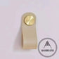 Cabinet Knobs & Handles 135 x 24mm / Khaki / Leather and Brass Bayside Luxe - Leather flat gold stud pulls