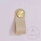 Cabinet Knobs & Handles 135 x 24mm / Khaki / Leather and Brass Bayside Luxe - Leather flat gold stud pulls