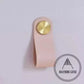 Cabinet Knobs & Handles 135 x 24mm / Pink / Leather and Brass Bayside Luxe - Leather flat gold stud pulls