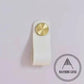 Cabinet Knobs & Handles 135 x 24mm / White / Leather and Brass Bayside Luxe - Leather flat gold stud pulls