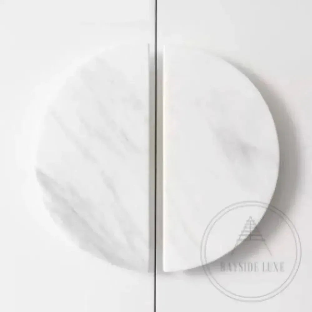 Cabinet Knobs & Handles 150mm / Grey and White Marble / Marble Bayside Luxe - The Portsea White and Grey Marble Handle Set