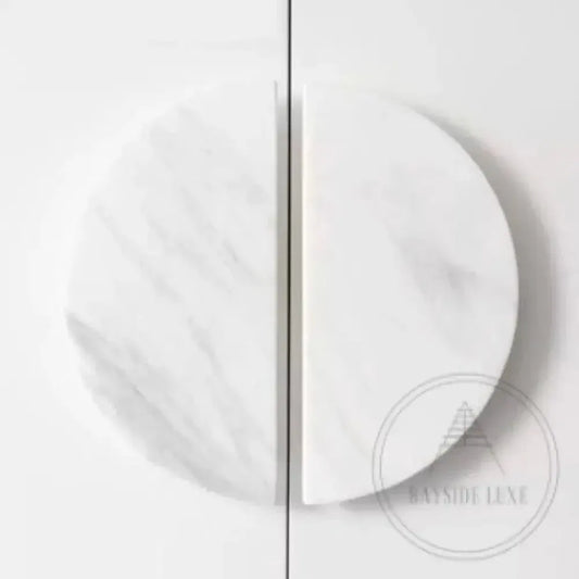 Cabinet Knobs & Handles 150mm / Grey and White Marble / Marble Bayside Luxe - The Portsea White and Grey Marble Handle Set