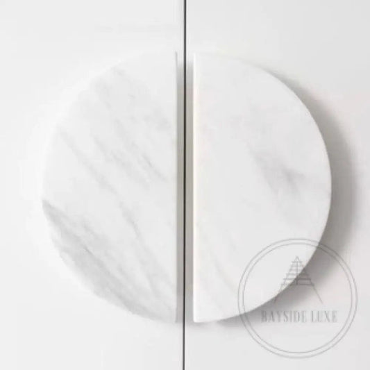 Cabinet Knobs & Handles 150mm / Grey and White Marble / Marble Bayside Luxe - The Portsea White and Grey Marble Handle Set