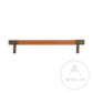 Cabinet Knobs & Handles 160 x 37mm (HS128) / Orange / Solid Brass and Leather Bayside Luxe - Flemington Leather Bound Antique Brass Cabinetry Handles