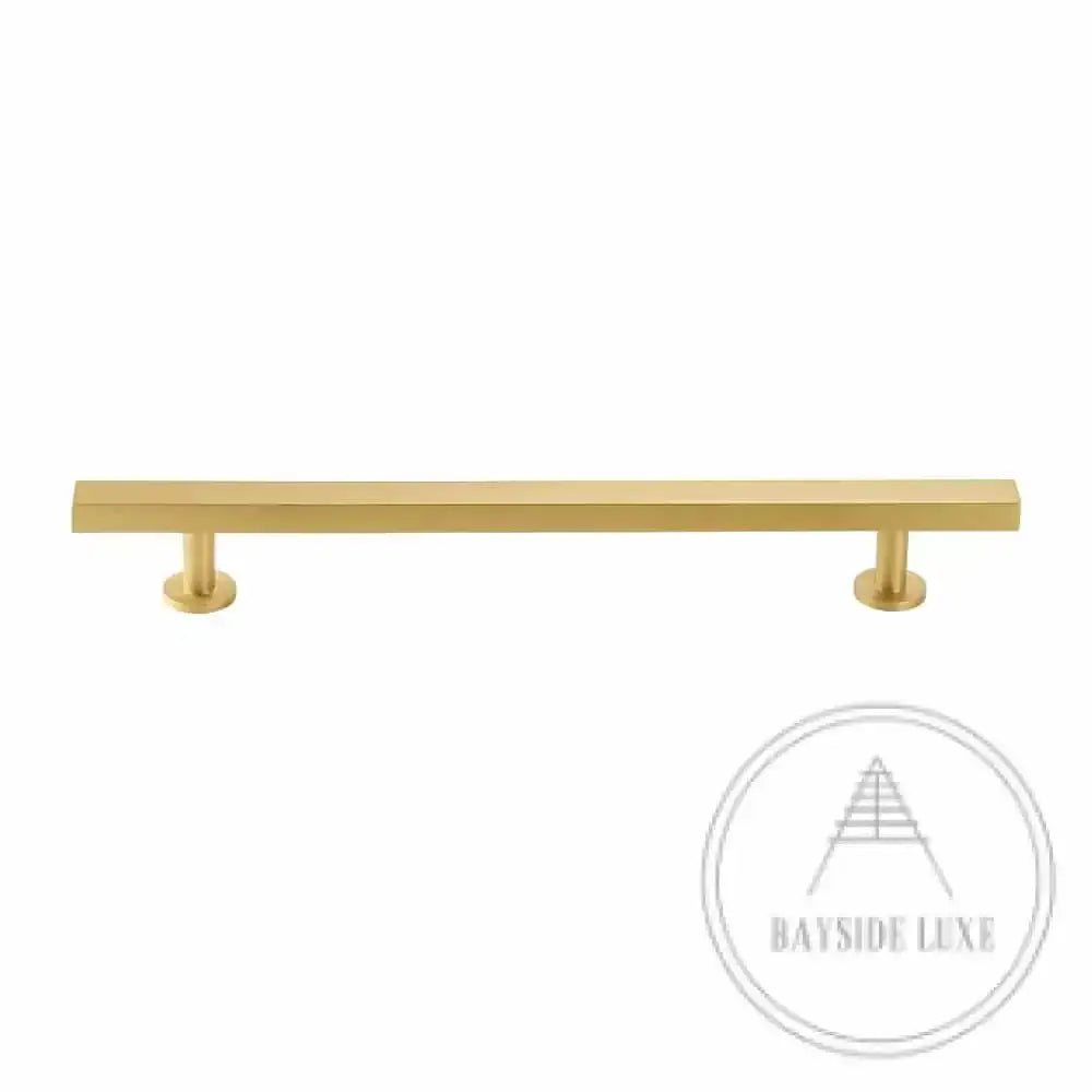 Cabinet Knobs & Handles 180 x 28mm (HS128) / Satin Brass / Solid Brass Bayside Luxe - Bellevue Brass Cabinetry Handles
