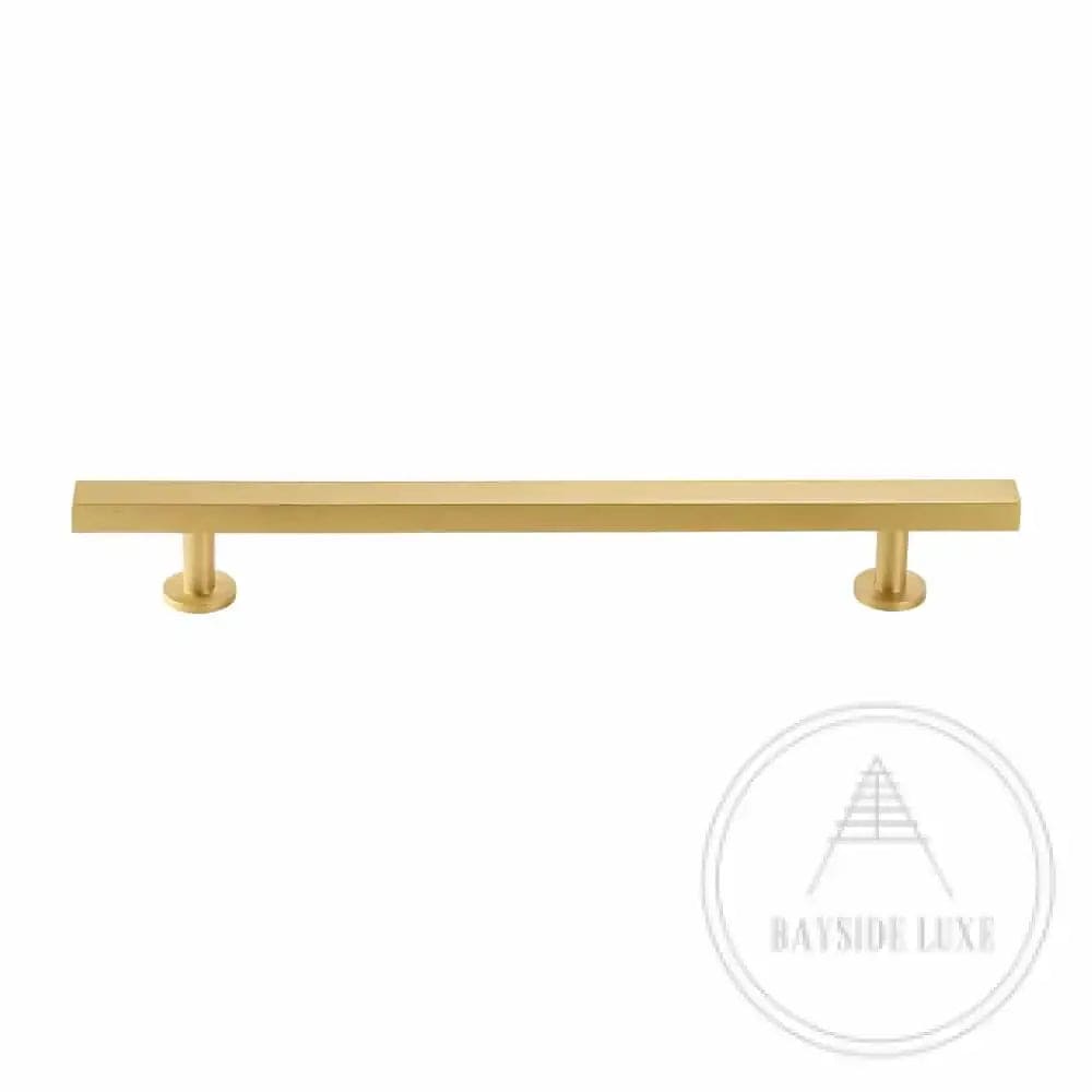 Cabinet Knobs & Handles 180 x 28mm (HS128) / Satin Brass / Solid Brass Bayside Luxe - Bellevue Brass Cabinetry Handles