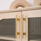 Cabinet Knobs & Handles 188 x 34mm (HS128) / Satin Brass / Solid Brass Bayside Luxe - Scarborough Cross Knurled Handle - Brass