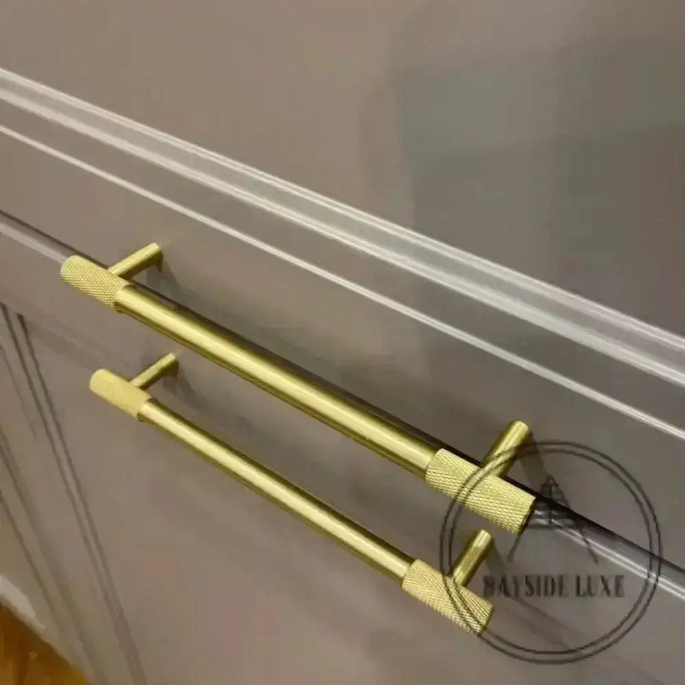 Cabinet Knobs & Handles 192 x 34.5mm (HS160) / Brass / Solid Brass Bayside Luxe - The Brighton Range - Satin Brass Cabinetry Handles