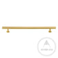 Cabinet Knobs & Handles 220 x 28mm (HS160) / Satin Brass / Solid Brass Bayside Luxe - Bellevue Brass Cabinetry Handles