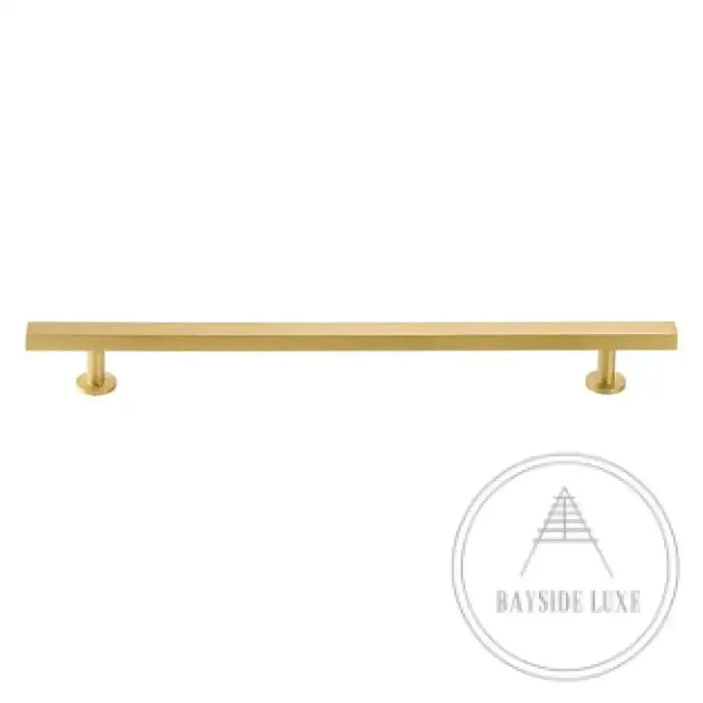 Cabinet Knobs & Handles 220 x 28mm (HS160) / Satin Brass / Solid Brass Bayside Luxe - Bellevue Brass Cabinetry Handles