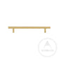 Cabinet Knobs & Handles 220 x 32mm (HS160) / Satin Brass / Solid Brass Bayside Luxe - Rose Bay Satin Brass Handles