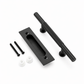 Cabinet Knobs & Handles 275 x 53mm (HS138.5) / Black / Solid Brass Bayside Luxe - Linear Knurled Toorak Black Brass Sliding Door Handle
