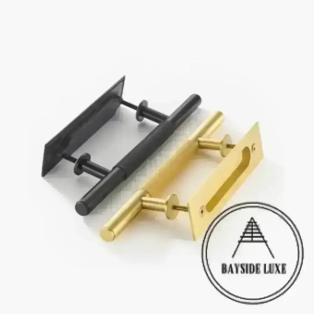 Cabinet Knobs & Handles 275 x 53mm (HS138.5) / Satin Brass / Solid Brass Bayside Luxe - Linear Knurled Toorak Brass Sliding Door Handle