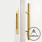 Cabinet Knobs & Handles 275 x 53mm (HS138.5) / Satin Brass / Solid Brass Bayside Luxe - Linear Knurled Toorak Brass Sliding Door Handle