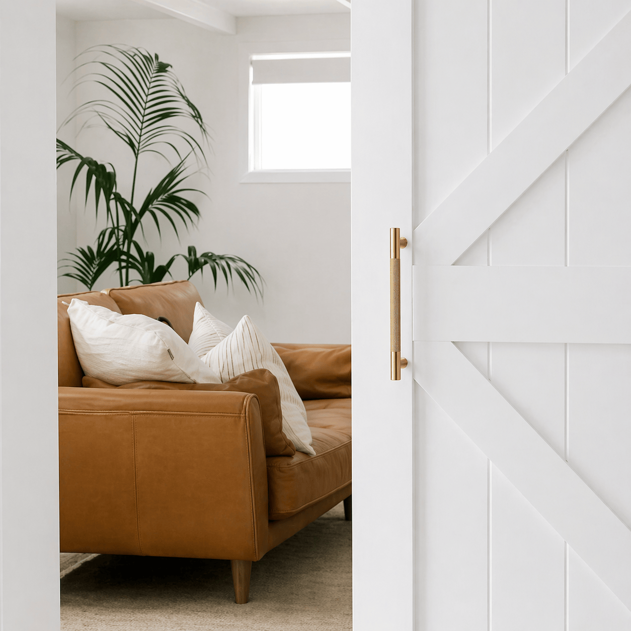 Cabinet Knobs & Handles 275 x 53mm (HS138.5) / Satin Brass / Solid Brass Bayside Luxe - Linear Knurled Toorak Brass Sliding Door Handle