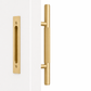 Cabinet Knobs & Handles 275 x 53mm (HS138.5) / Satin Brass / Solid Brass Bayside Luxe - Linear Knurled Toorak Brass Sliding Door Handle