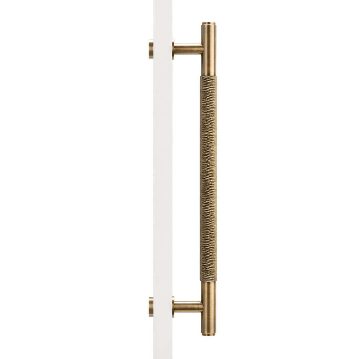 Cabinet Knobs & Handles 275mm (HS224) / Antique Brass / Solid Brass Bayside Luxe - Sorrento Knurled Antique Brass Single Door Handle