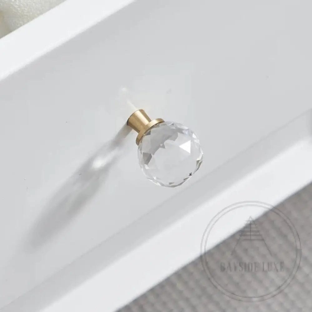 Cabinet Knobs & Handles 30 x 40mm / Crystal and Brass / Solid Brass Bayside Luxe - Crystal Ball Cabinetry Handles