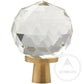 Cabinet Knobs & Handles 30 x 40mm / Crystal and Brass / Solid Brass Bayside Luxe - Crystal Ball Cabinetry Handles