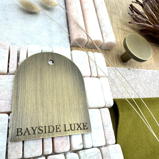 Cabinet Knobs & Handles 32 x 20mm / Satin Brass / Nickel Bayside Luxe - Elwood Modern Antique Brass Knobs