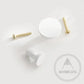 Cabinet Knobs & Handles 32 x 25mm / White / Solid Brass Bayside Luxe - The White Range - Solid Brass Knob