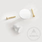 Cabinet Knobs & Handles 32 x 25mm / White / Solid Brass Bayside Luxe - The White Range - Solid Brass Knob