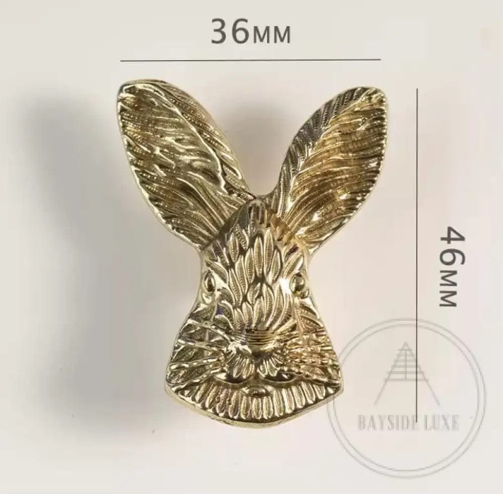 Cabinet Knobs & Handles 36 x 46mm / Brass / Solid Brass Bayside Luxe - Rabbit Design Drawer pull