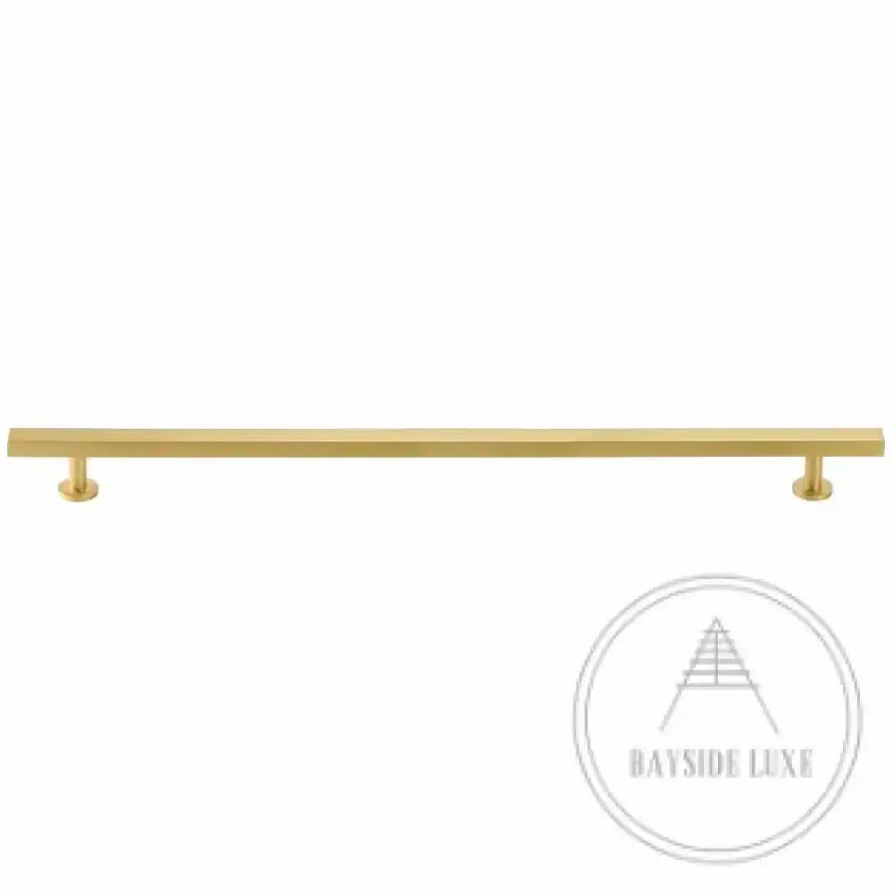 Cabinet Knobs & Handles 380 x 28mm (HS320) / Satin Brass / Solid Brass Bayside Luxe - Bellevue Brass Cabinetry Handles