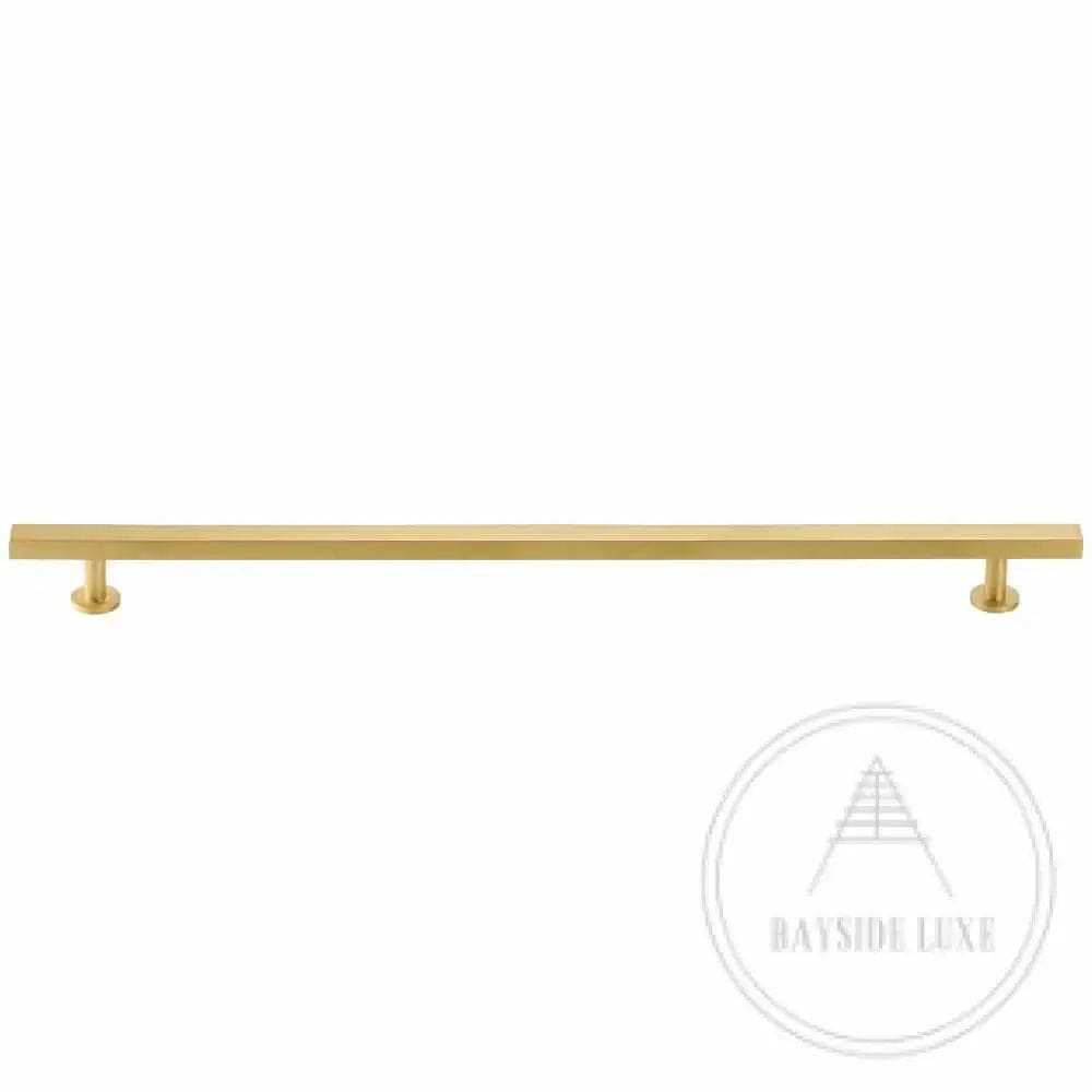 Cabinet Knobs & Handles 380 x 28mm (HS320) / Satin Brass / Solid Brass Bayside Luxe - Bellevue Brass Cabinetry Handles