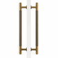 Cabinet Knobs & Handles 450mm (HS384) / Antique Brass / Solid Brass Bayside Luxe - Toorak Linear Knurled Antique Brass Double Door Handle