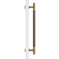 Cabinet Knobs & Handles 450mm (HS384) / Antique Brass / Solid Brass Bayside Luxe - Toorak Linear Knurled Antique Brass Single Door Handle
