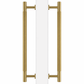 Cabinet Knobs & Handles 450mm (HS384) / Brass / Solid Brass Bayside Luxe - Toorak Linear Knurled Satin Brass Double Door Handle