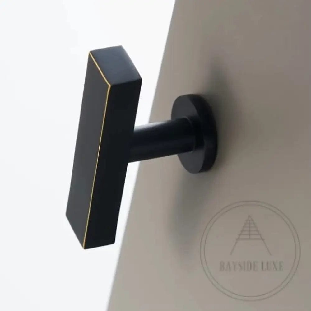 Cabinet Knobs & Handles 50 x 28mm T Bar / Black / Solid Brass Bayside Luxe - Bellevue Brass Cabinetry Handles