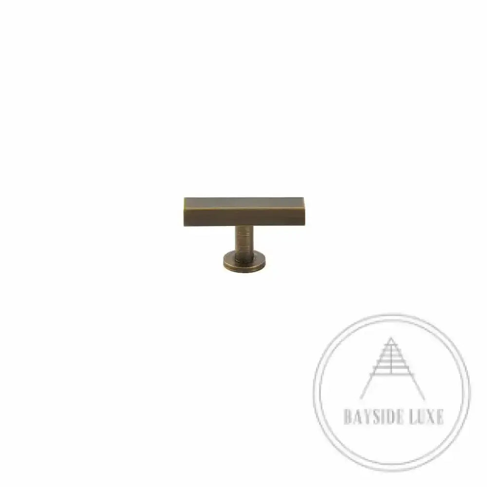 Cabinet Knobs & Handles 50 x 28mm T Bar / Bronze / Solid Brass Bayside Luxe - Bellevue Brass Cabinetry Handles